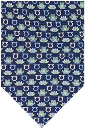 Ferragamo Blue Printed Tie