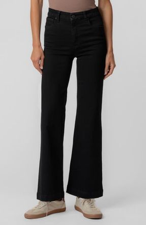 Kut from the Kloth Meg Fab Ab High Waist Ankle Wide Leg Jeans in Black at Nordstrom, Size 16