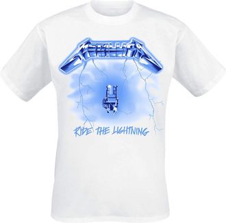 Metallica Ride The Lighting Men T-Shirt White XL, 100% Cotton, Regular