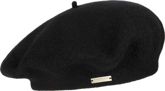 Seeberger Virgin Wool Beret for Women Winter Cap (One Size - Black)