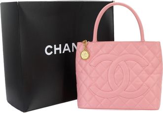 Chanel Pink Grained Calfskin Handbag Tote Bag (Pre-Owned)