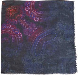 Etro Accessoires, Dames, Blauw, ONE Size, Paisley Sjaal