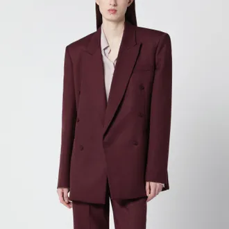 Frankie Shop Giacca strutturata Monterey burgundy in misto lana
