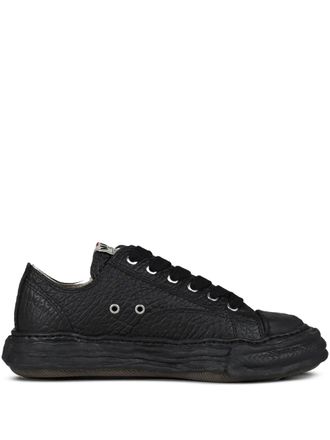 Miharayasuhiro Peterson textured lace-up sneakers - men - Fabric/Calf Leather/Rubber/Calf Leather - 44 - Black
