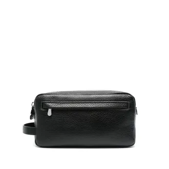 Brunello Cucinelli Double Zipper Leather Wash Bag