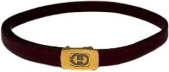 Gucci Pre-owned Verstelbare GG Logo Riem - Dames - Vintage Accessoires - Rood - ONE Size - Leer - Vintage