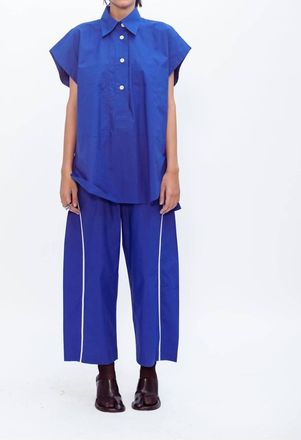 Love Birds Barrel Wide-Leg Trouser In Cerulean Blue