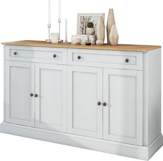 STILVORA Aparador Con 4 Puertas Y 2 Cajones, Estantes Ajustables, En Mdf Y Tablero De Part&iacute;culas, 150 X 40 X 86 Cm