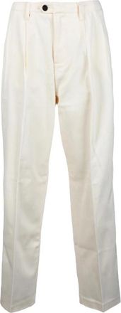 Tommy Hilfiger Katoenen Casual Broek - Dames - Straight fit broeken - Beige - L - Katoen - Broeken
