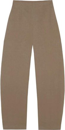 Cortana High-waist Linnen Broek - Dames - Broeken - Bruin - XS - Linnen - Broeken