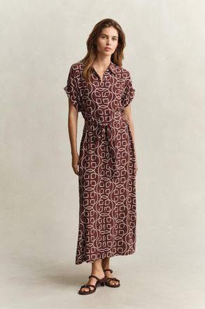 GANT Women Monogram Cap Sleeve Dress (36) FRESH SOIL