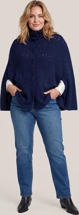 Mart Visser Lizanna Lurex Poncho Navy Maxi