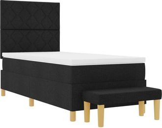 vidaXL Vidaxl - Box Spring Bed with Mattress Black 100 x 200 cm Fabric
