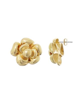 Adornia Adornia 14K Plated Camellia Stud Earrings
