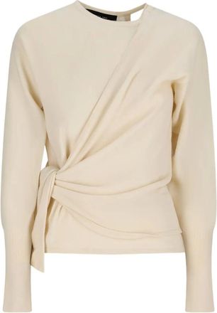 Federica Tosi Truien & Vesten, Dames, Beige, M, Wol, Trui met ronde hals