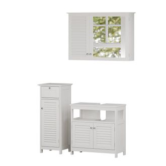 Vicco Conjunto De Muebles De Ba&ntilde;o Riad, Blanco, 3 Piezas, Opci&oacute;n 1