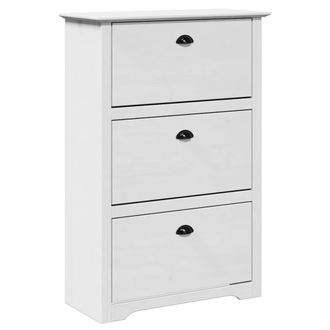Berkfield Home Shoe Rack BODO White 80x35x118 cm | Size: 80 x 35 x 118 cm