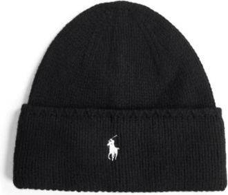 Polo Ralph Lauren Pony Beanie - Dames - Hoeden - Zwart - ONE Size - Wol - Accessoires