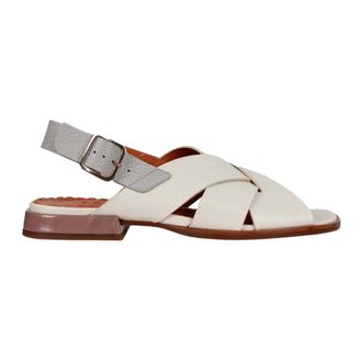 Chie Mihara Flat Sandals, female, White, Size: 7 1/2 US Watata flat leather sandal