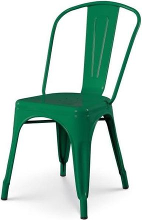 OEM Silla Industrial De Metal Color Verde Abeto Con Acabado Lacado De Alto Brillo