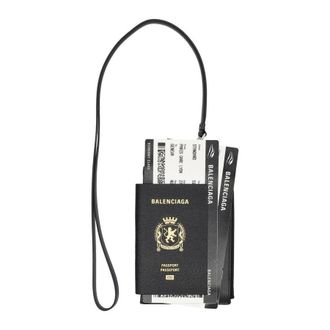 Balenciaga Passport matte soft leather phone holder Black Calf Case