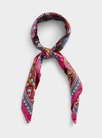 Liberty Womens Peacock garden silk scarf Made with Liberty Fabric