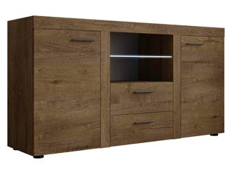 Mirjan24 C&oacute;moda Univio, Roble De Lefkada, Con Cajones Y Puertas, N&uacute;mero De Cajones: 2, 82x157x40cm, Led