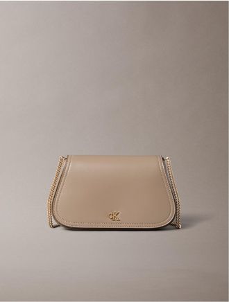 Calvin Klein Womens Curved Monogram Chain Wallet - Brown