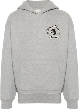 Amiri Dream Team embroidered hoodie - men - Cotton/Lyocell - L - Grey