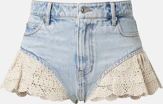 Frame Denim Shorts di jeans in crochet