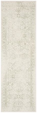 Safavieh Alfombra vintage de polipropileno blanco/verde, 76 x 305 cm