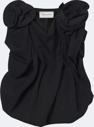 Magda Butrym Floral-appliqu&eacute; wool-blend top