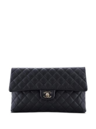 Chanel Classic Flap Quilted Caviar clutch bag - Nero