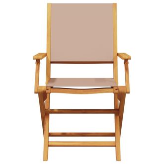 Berkfield Home Beautiful 3 Piece Bistro Set Taupe Fabric & Solid Wood