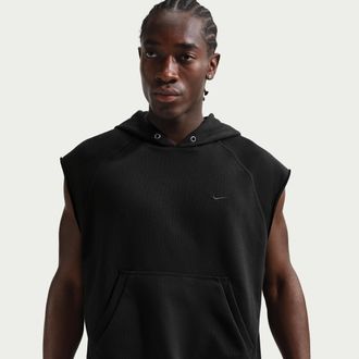 Nike Mens N.A.C. Dri-FIT Fleece Sleeveless Training Hoodie in Black | IF2795-010