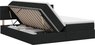 vidaXL Cama Con Almacenamiento 2 Uds. Negro Cuero Sint&eacute;tico Vidaxl