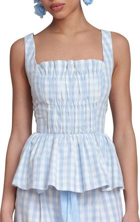 Avec Les Filles Smocked Detail Peplum Top