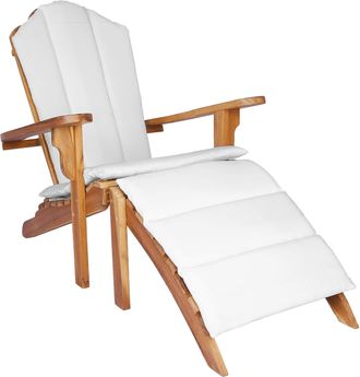 vidaXL Silla Adirondack De Jard&iacute;n Con Reposapi&eacute;s Natural Vidaxl