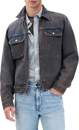 Rag & Bone Beau Infuse Denim Zip Trucker Jacket in Ochbl at Nordstrom, Size Xx-Large