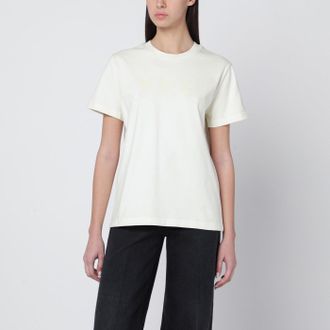 A.P.C. T Shirt With Crew Neck In Ecru With Logo