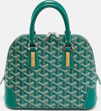 Goyard Vendome Mini Greeen Goyardine Coated Canvas And Leather Satchel