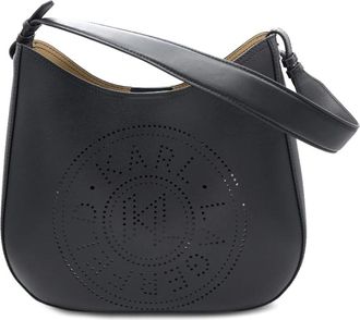Karl Lagerfeld Circle Hobo Bag Perforated - Dames - Schoudertassen - Zwart - ONE Size - Leer - Tassen