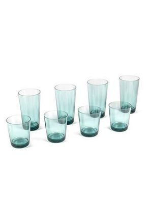 TarHong Simple Clear Set of 8 Glasses in Green at Nordstrom Rack