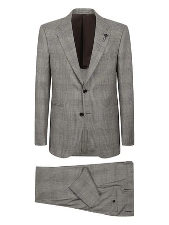 Lardini checked-pattern single-breated suit - Grey