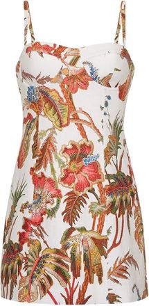 Cara Cara Claudine mini-jurk met bloemenprint - Wit