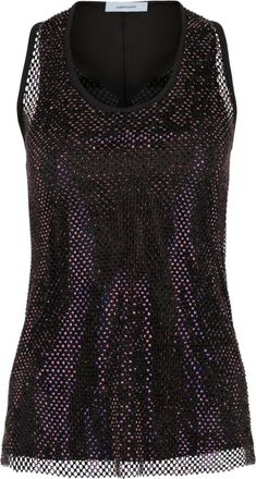 Ferragamo Crystal Embellished Mesh Tank Top