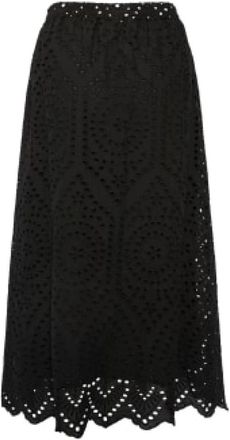 Tiffany & Co. Zwarte Lange Katoenen Rok - Dames - Midirokken - Zwart - M/L - Katoen - Rokken