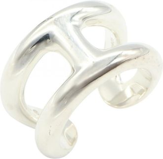 Herm&egrave;s Silver Silver 925 Band Ring (Pre-Owned)