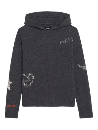 Zadig&Voltaire Markyz embroidered hoodie - Grey