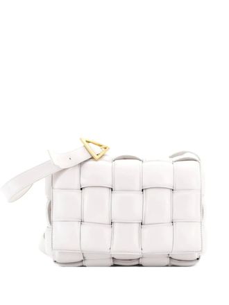 Bottega Veneta Cassette Padded Maxi Intrecciato Leather crossbody bag - Bianco